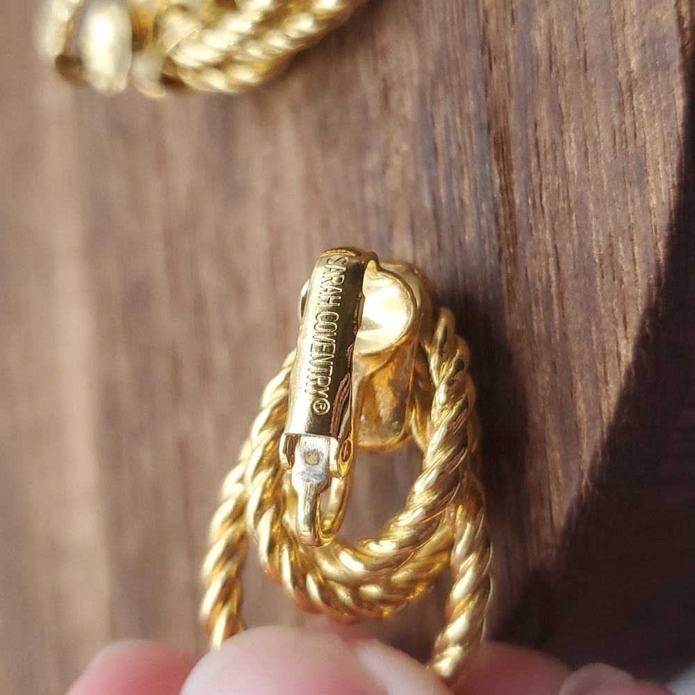 Sarah Coventry doorknocker estate earrings braided E835 - Picture 5 of 6
